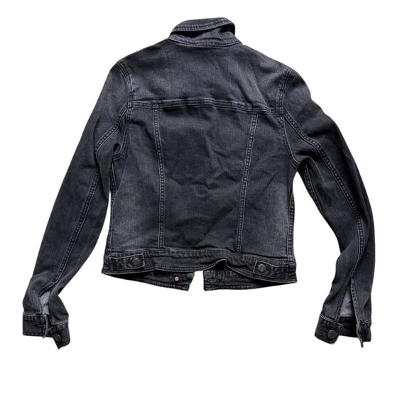 AE Distressed Stretch Black Denim Jacket for Fall Size M - Picture 8 of 11